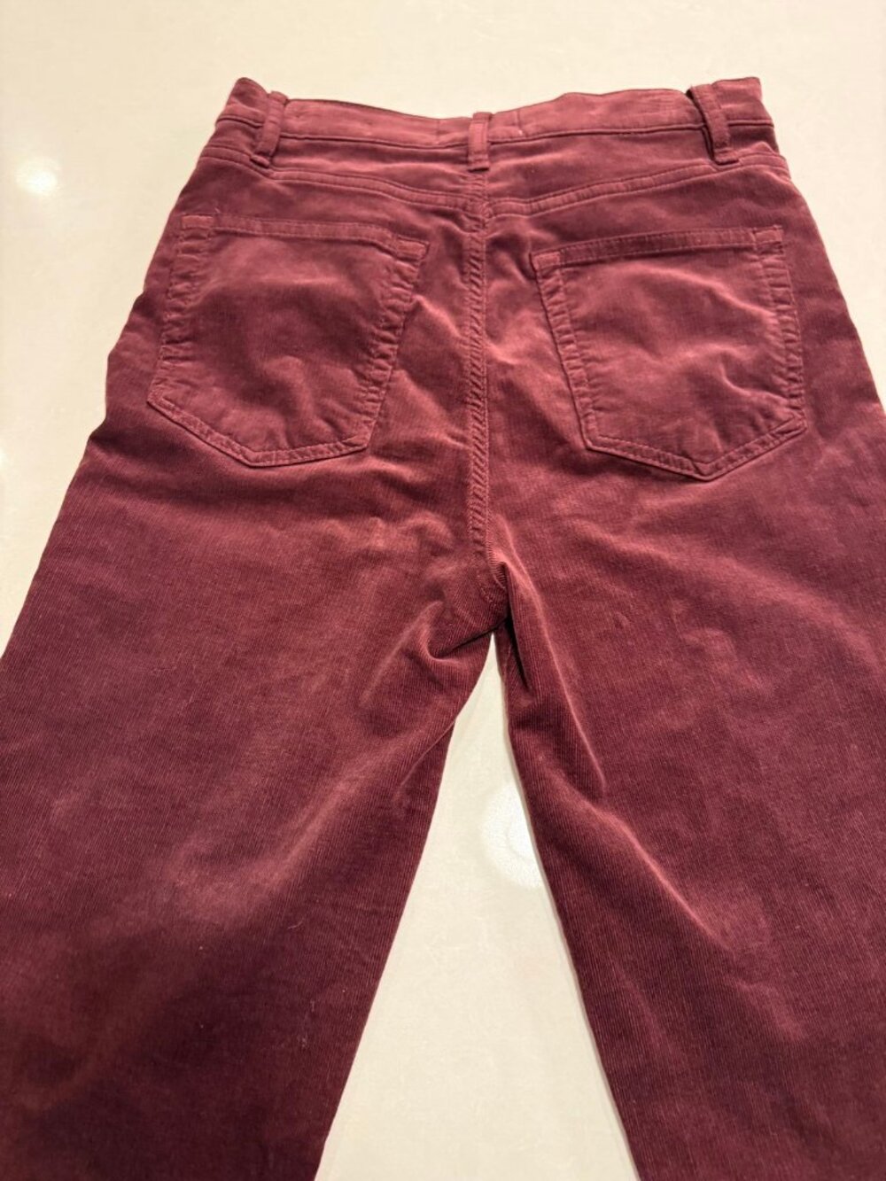 FRAME Le Sleek Straight Burgundy Corduroy Jeans Size 28